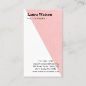 Moderne roze en witte unieke  visitekaartje (Achterkant)