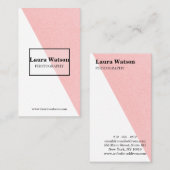 Moderne roze en witte unieke  visitekaartje (Voorkant / Achterkant)