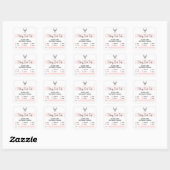 Moderne roze en witte voedingsallergie Waarschuwin Vierkante Sticker (Vel)