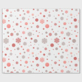 Moderne roze en witte vrolijk kerstfeest  cadeaupapier (Vlak)