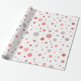 Moderne roze en witte vrolijk kerstfeest  cadeaupapier
