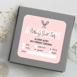 Moderne roze en witte waarschuwing voor de veiligh vierkante sticker