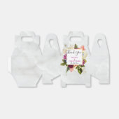 Moderne roze en witte Waterverf Floral Bouquet Bedankdoosjes (Uitgevouwen)