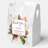 Moderne roze en witte Waterverf Floral Bouquet Bedankdoosjes (Geopend)
