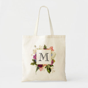 Moderne roze en witte Waterverf Floral Bouquet Tote Bag
