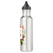 Moderne roze en witte Waterverf Floral Bouquet Waterfles (Rechts)