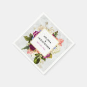 Moderne roze en witte Waterverf - Floral Wedding Servet (Hoek)