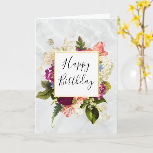 Moderne roze en witte Waterverf Kaart (Gele Bloem)