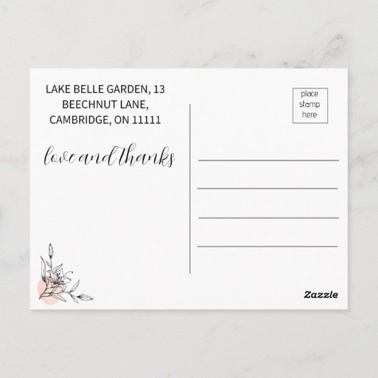 Moderne roze en zwarte felle gouden Stippen bruilo Briefkaart (Achterkant)