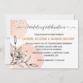 Moderne roze en zwarte felle gouden Stippen bruilo Kaart (Voorkant)