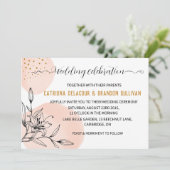 Moderne roze en zwarte felle gouden Stippen bruilo Kaart (Staand voorkant)