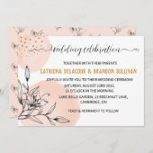 Moderne roze en zwarte felle gouden Stippen bruilo Kaart (Voorkant / Achterkant)