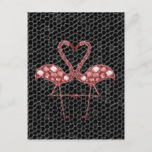 Moderne roze en zwarte Flamingo Abstract