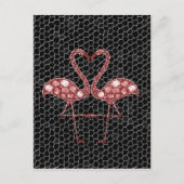 Moderne roze en zwarte Flamingo Abstract Briefkaart (Voorkant)