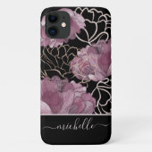 Moderne roze en zwarte flessenpatronen Case-Mate iPhone case (Achterkant)