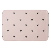Moderne roze en zwarte hartspatroon badmat (Voorkant)