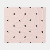 Moderne roze en zwarte hartspatroon fleece deken (Voorkant (Horizontaal))