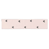 Moderne roze en zwarte hartspatroon korte tafelloper (Horizontaal)