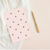 Moderne roze en zwarte hartspatroon post-it® notes