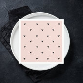 Moderne roze en zwarte hartspatroon servet