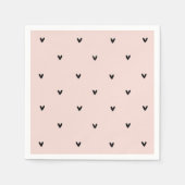 Moderne roze en zwarte hartspatroon servet (Voorkant)