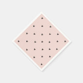 Moderne roze en zwarte hartspatroon servet (Hoek)