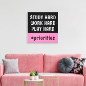 Moderne roze en zwarte Hashtag-slaapkamer Canvas Afdruk (Insitu (Woonkamer))