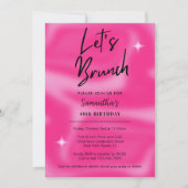 Moderne Roze en Zwarte Laat Ons Brunchen Iedere Ev Kaart (Voorkant)