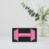 Moderne Roze En Zwarte Personal Trainer Visitekaartje (Staand voorkant)