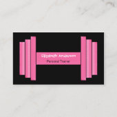 Moderne Roze En Zwarte Personal Trainer Visitekaartje (Voorkant)