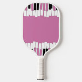 Moderne roze en zwarte pianoketoestel pickleball paddle (Achterkant)
