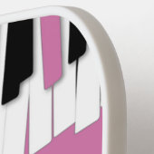 Moderne roze en zwarte pianoketoestel pickleball paddle (Links Detail)