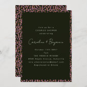 Moderne Roze en Zwarte Stippen Elegante Couples Sh Kaart (Voorkant / Achterkant)