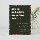 Moderne Roze en Zwarte Stippen Elegante Unieke Bru Kaart (Staand voorkant)