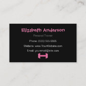 Moderne roze en zwarte trainer visitekaartje (Achterkant)