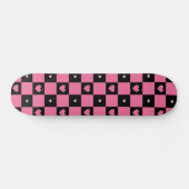Moderne roze en zwarte vinkjes die het meesleepje  skateboard (Horizontaal)