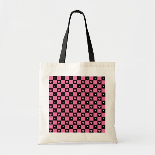 Moderne roze en zwarte vinkjes die het meesleepje tote bag (Voorkant)