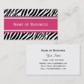 Moderne roze en zwarte Zebra Stripes Contact Visitekaartje (Voorkant / Achterkant)