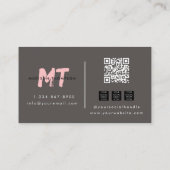 Moderne Roze Esthetiek, Vlecht, PMU Lash Tech Visitekaartje (Achterkant)