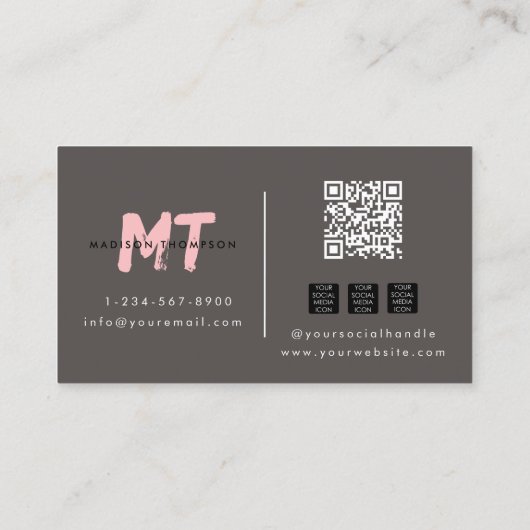 Moderne Roze Esthetiek, Vlecht, PMU Lash Tech Visitekaartje (Achterkant)