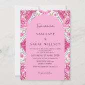 Moderne Roze Esthetische Huwelijkselegantie Kaart (Achterkant)