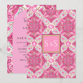 Moderne Roze Esthetische Huwelijkselegantie Kaart (Voorkant / Achterkant)