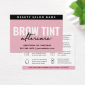 Moderne roze Eyebrow Tint Aftercare Kaart (Bureau)