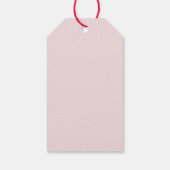 Moderne Roze 'Fa La La' Foto Kerstmis Cadeaulabel (Achterkant)