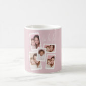 Moderne Roze “Fa La La” Multi Foto Kerst Koffiemok (Center)