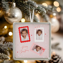 Moderne Roze “Fa La La” Multi Foto Kerstmis