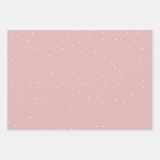 Moderne roze familie met kerstfeest inpakpapier vel (Voorkant 2)