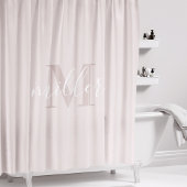 Moderne Roze Familienaam Monogram Douchegordijn