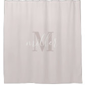 Moderne Roze Familienaam Monogram Douchegordijn (Voorkant)