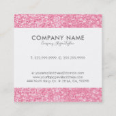 Moderne roze faux glitter vierkante visitekaartje (Achterkant)